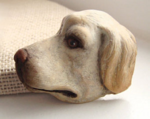 Black Lab Dog Art Doll Face