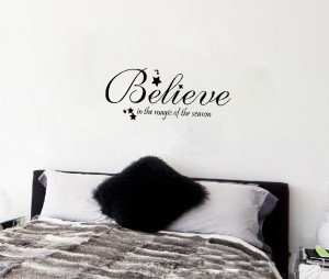 Believe Christmas Holiday vinyl wall quote for home(China (Mainland))