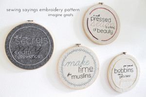 sewing sayings embroidery pattern