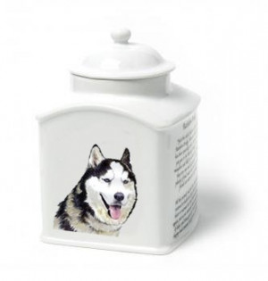 Siberian Husky Dog Van Vliet Porcelain Memorial Urn