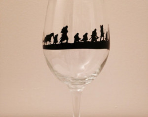 Lord Of The Rings: The Fellowship Of The Ring silhouette wine glass
