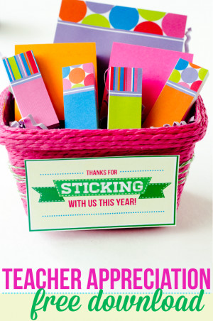 teacher appreciation gift ideas free sticking with us printable by ...