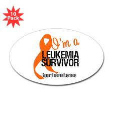Leukemia Survivor Oval Sticker (10 pk) for