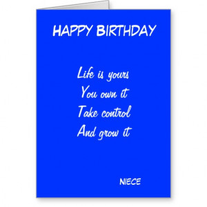 Niece's motivational birthday greeting cards