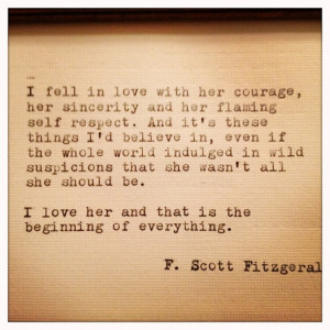 Scott Fitzgerald writing about future wife Zelda Sayre, one of my ...