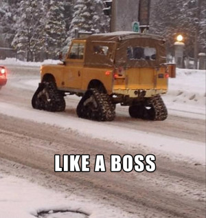 like a boss, driving in the snow