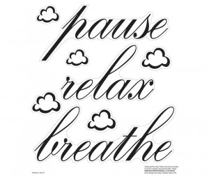 ... Black PAUSE RELAX BREATHE WALL DECALS Quotes Home Stickers Room Decor