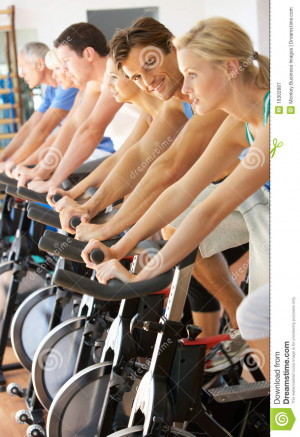 Royalty Free Stock Photography: Man Cycling In Spinning Class