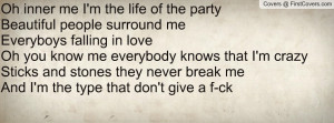 Oh inner me I'm the life of the party Profile Facebook Covers