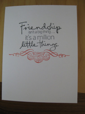 Frienship quote card hand stamped by LSquaredDesign on Etsy