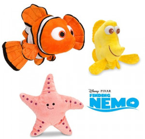 Disney Pixar Finding Nemo Plush Nemo with Bubble and Peach Set of ...