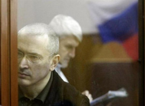 Former Russian oil tycoon Mikhail Khodorkovsky and his partner Platon ...