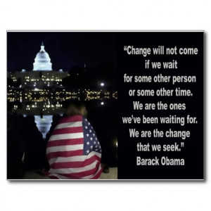 Barack Obama Change quote Post Card