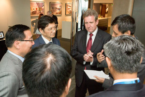 Barry O'Farrell words of welcome with Mandarin Interpreter
