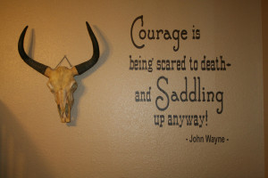 Cowboy quote John Wayne vinyl wall lettering 20 x 23 with BONUS decals
