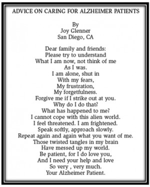 Alzheimers Patient Poem