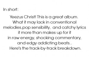 Kanye West Yeezus Track Review