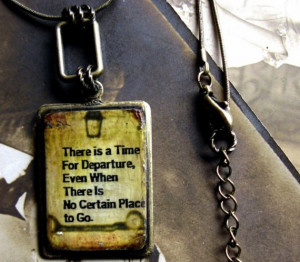 Vintage 1940s New Orleans Brass Ox Collage Quote Pendant- OOAK
