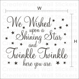 We wished upon a shining star' Kids Wall Art Sticker - WA095X