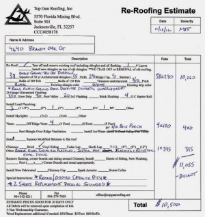 4640 brandy oak court roof estimate 2012 top gun roofing