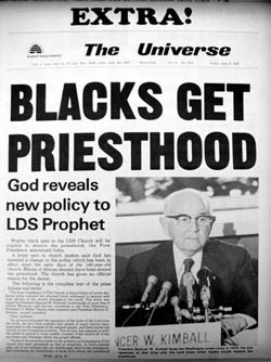 Mormon Church Disavows Previous Teachings on Blacks and Priesthood