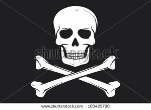 Pirate flag - stock photo