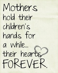 Mothers hold their childrens hands