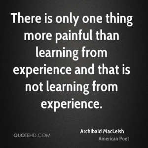 ... Learning From Experience And That Is Not Learning From Experience