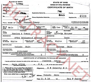 Sy Scholfield quotes from birth certificate online: http://ochh.net ...