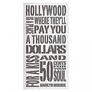 ... Monroe Hollywood Quotes, Black/White Canvas Print by ROC Design
