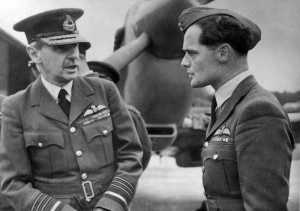 ... with Bader before the first Battle of Britain flypast, September 1945