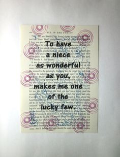 Niece quote saying poem print on a book page by ESPARTOstudio, $8.95