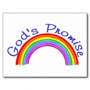 God's promise with rainbow Christian Postcards