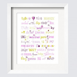 Three Little Birds Bob Marley Print Song Quote in purple, eggplant and ...