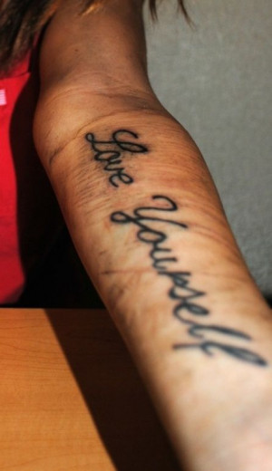 self love tattoos | Love yourself over self-harm scars. Beautiful.