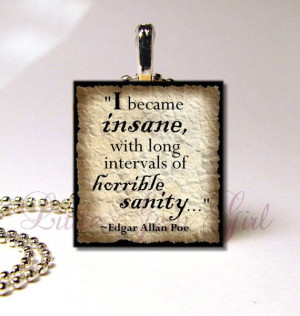 Edgar Alan Poe Quote Scrabble Pendant Jewelry 