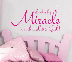 Miracle Baby Little Girl Nursery Quote Wall Art Sticker Decal DIY Home ...