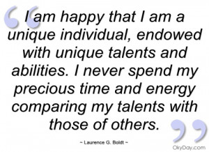 am happy that i am a unique individual