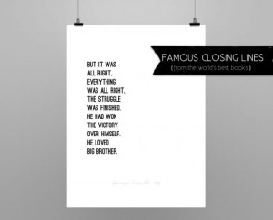 1984 GEORGE ORWELL// quote poster // Select a Size // black and white ...