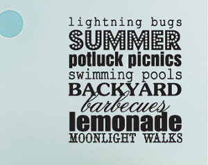 Lightning Bugs Summer Potluck Picni cs Swimming Pools Backyard - Vinyl ...