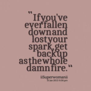 ... and lost your spark get back up as the whole damn fire quotes from