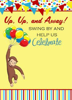 freebie friday curious george invitation more fast lane curious george ...