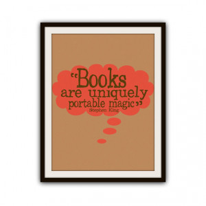 Stephen King Quotes Books and Reading Typography Poster ** FRAME USED ...