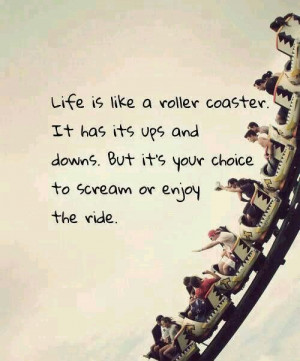 Life is a roller coaster ride