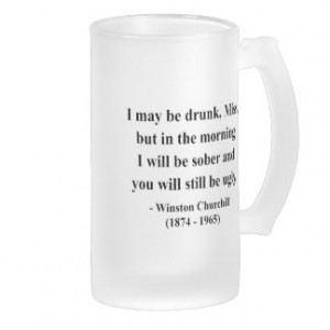 Winston Churchill Quote 2a Frosted Glass Mug