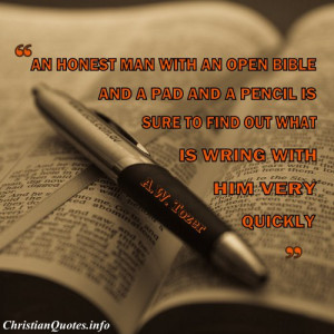 AW Tozer Christian Quote - Bible