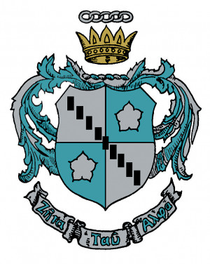 ... with a Coat of Arms surrounded by the words “ZETA TAU ALPHA