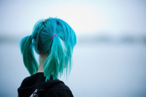 blue hair, cute, dyed hair, fashion, girl, hair, perfect, ponnytale ...