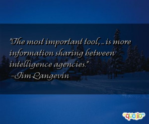 ... tool , ... is more information sharing between intelligence agencies