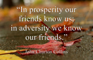 In Prosperity Our Friends Know Use In Adversity We Know Our Friends ...